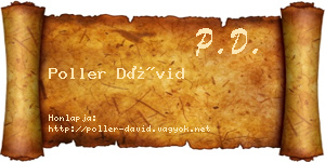 Poller Dávid névjegykártya